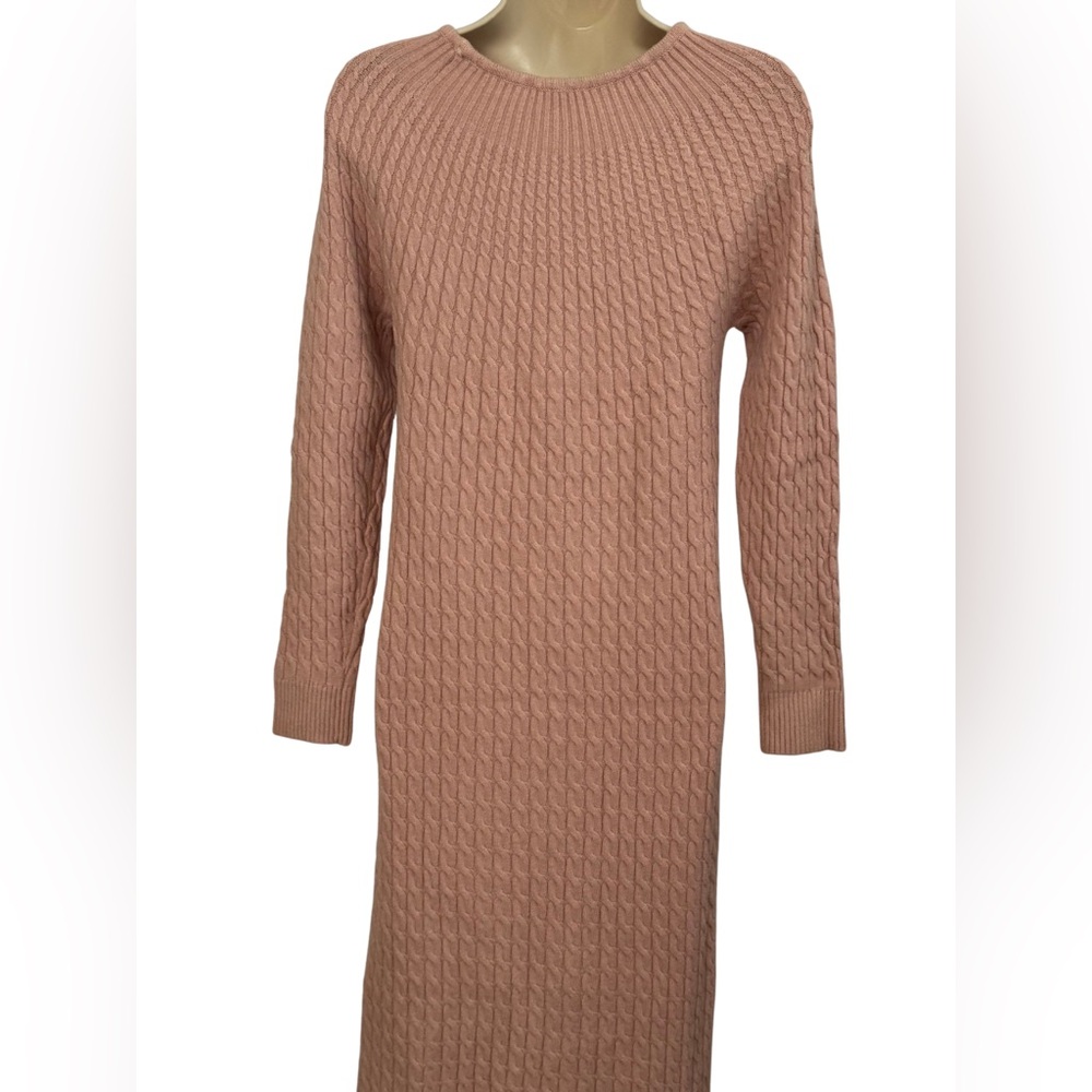 Chic Long Sleeve Knit Dress in Soft Pink - Picture 10 of 13